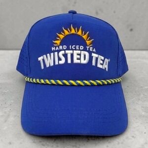 Twisted Tea Hard Iced Tea Blue Rope Hat Snapback Perforated Golf Trucker Cap Hat